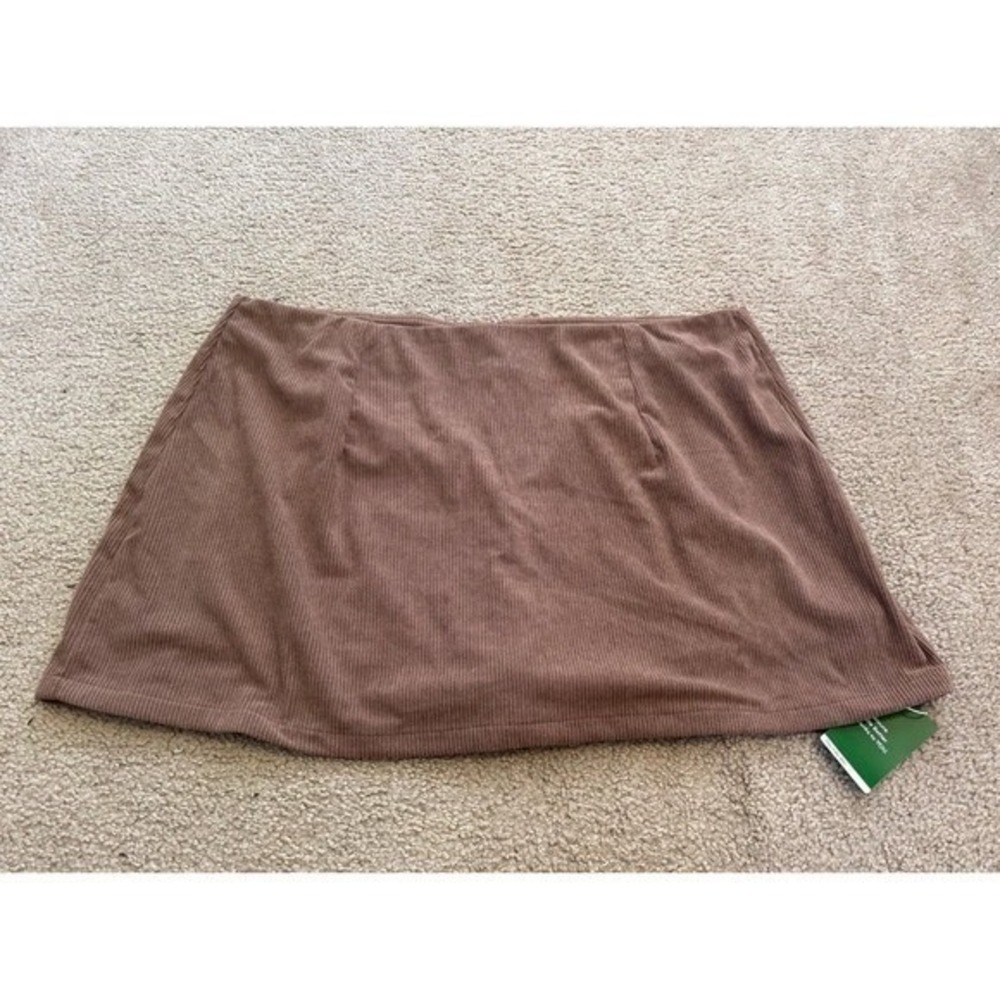 NWT Halara High Waisted Invisible Zipper 2-in-1 A Line Mini Corduroy Skirt